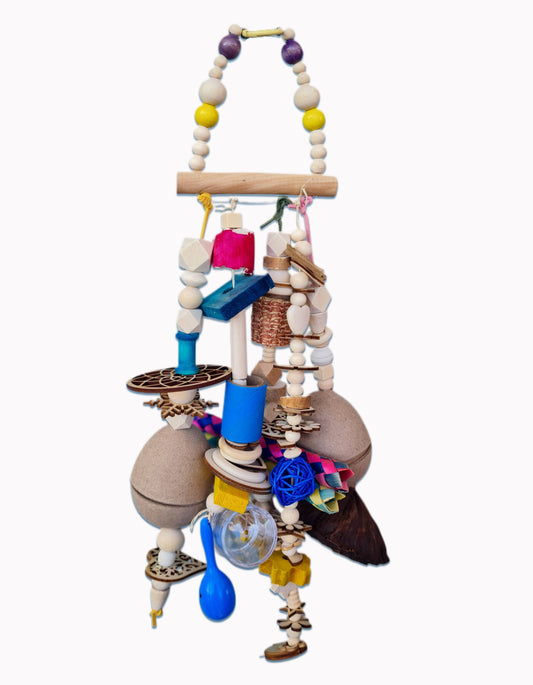 Small Wooden Feathered Forager Bird Toy - Arch